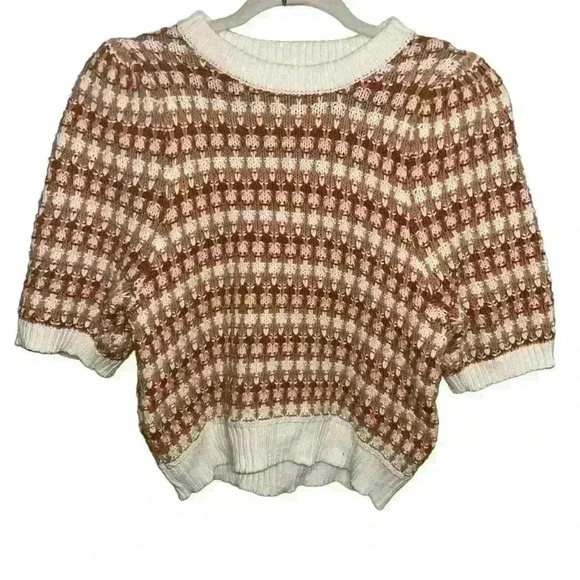 Universal Thread Womens Chunky Sweater Size S Crew Neck Bubble Sleeve Stripe - Picture 1 of 4